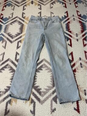 Denim Forum The Arlo Hi-Rise Straight Jean Women's Size 26 Light Wash Trendy